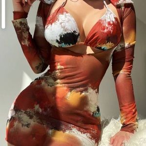 SHEIN Tie dye swimwear 3 piece set